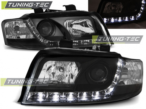 LED Tagfahrlicht Design Scheinwerfer für Audi A4 B6 00-04 schwarz